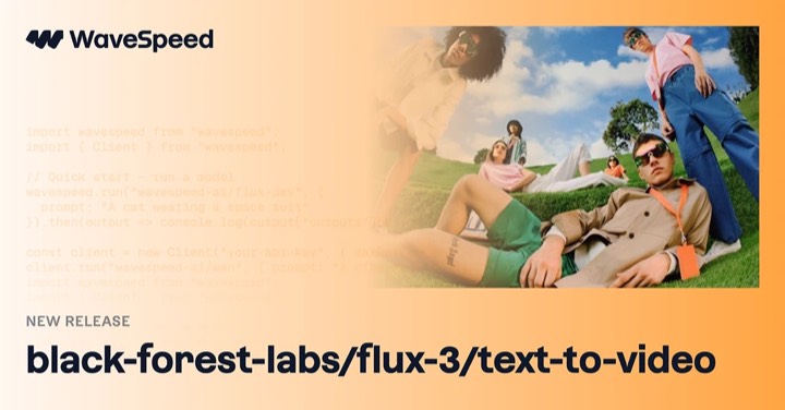 Flux 3 · Text to Video example reference.
