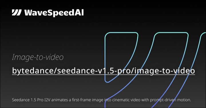 Seedance V1.5 Pro · Image to Video example reference.