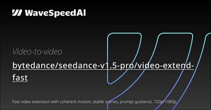 Seedance V1.5 Pro · Video Extend Fast example reference.