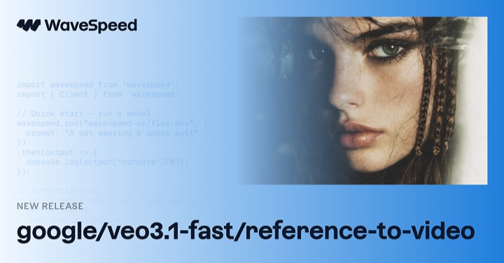 Veo3.1 Fast · Reference to Video example reference.