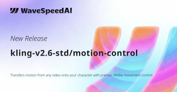 Kling V2.6 Std · Motion Control example reference.