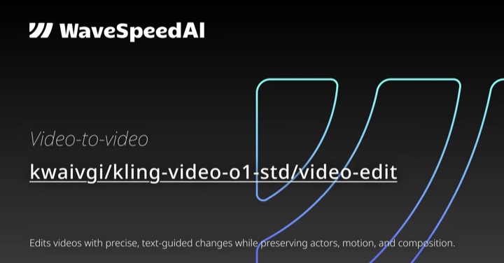 Kling Video O1 Std · Video Edit example reference.