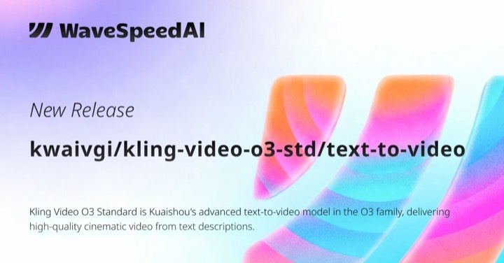 Kling Video O3 Std · Text to Video example reference.