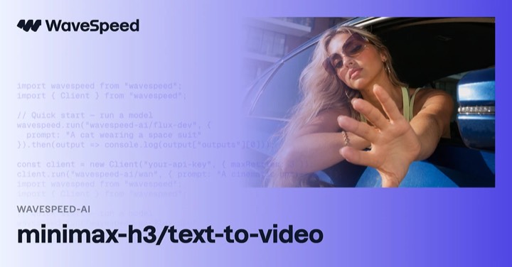 Minimax H3 · Text to Video example reference.