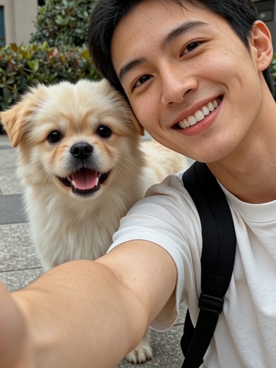AI Dog Selfie Video render example