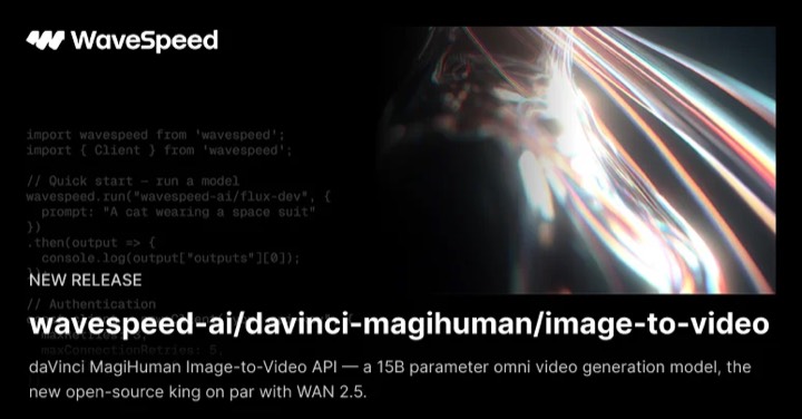 Davinci Magihuman · Image to Video example reference.