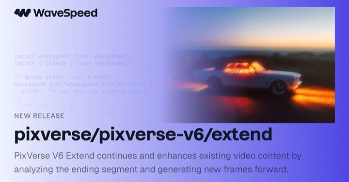 Pixverse V6 · Extend example reference.