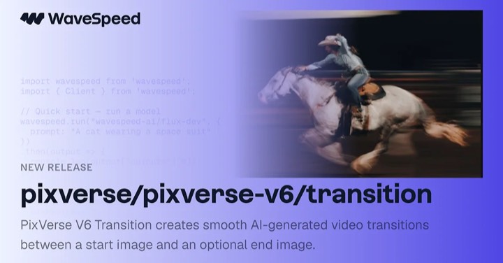 Pixverse V6 · Transition example reference.