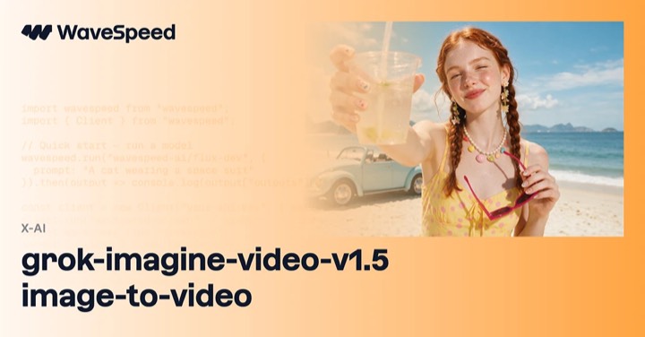 Grok Imagine Video V1.5 · Image to Video example reference.